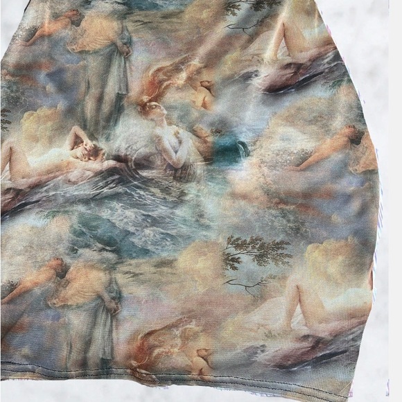 BODYCON LONG SLEEVED RENAISSANCE MIDI DRESS - Picture 2 of 3